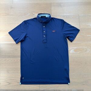 Greyson Men’s Tala Short Sleeve Polo Medium Maltese Blue w/ custom stitching